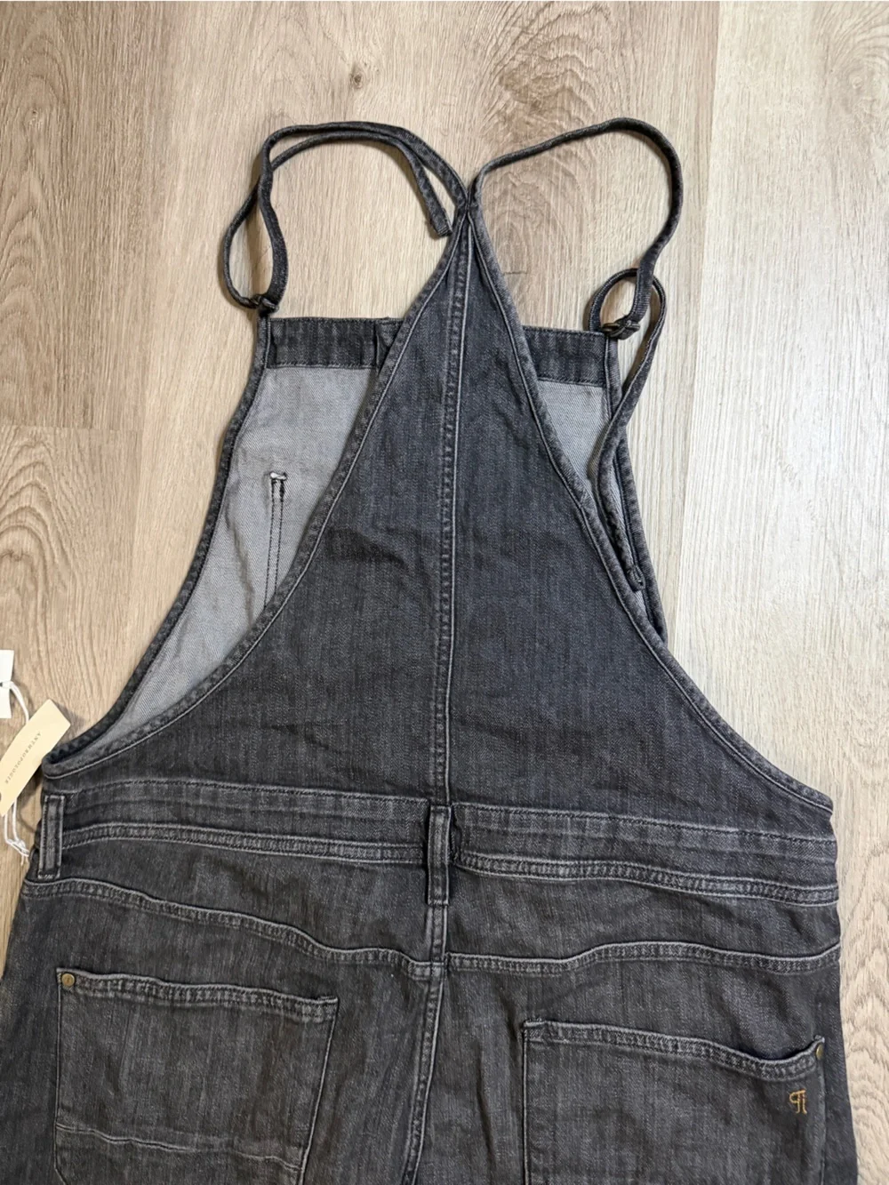 Pilcro Anthropology Black Denim Overall Jumpsuit with Button Front